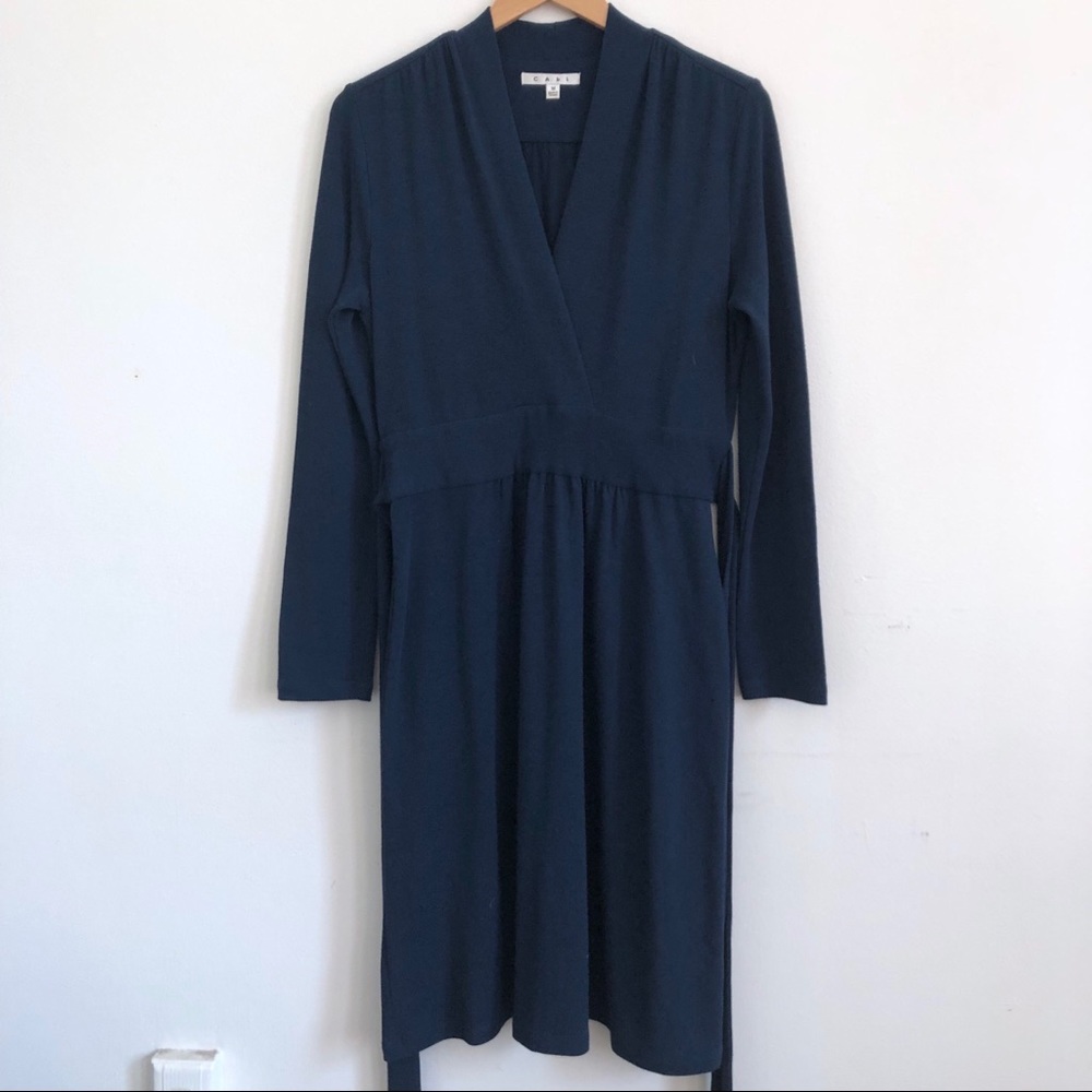 CAbi Chelsea faux wrap dress in teal